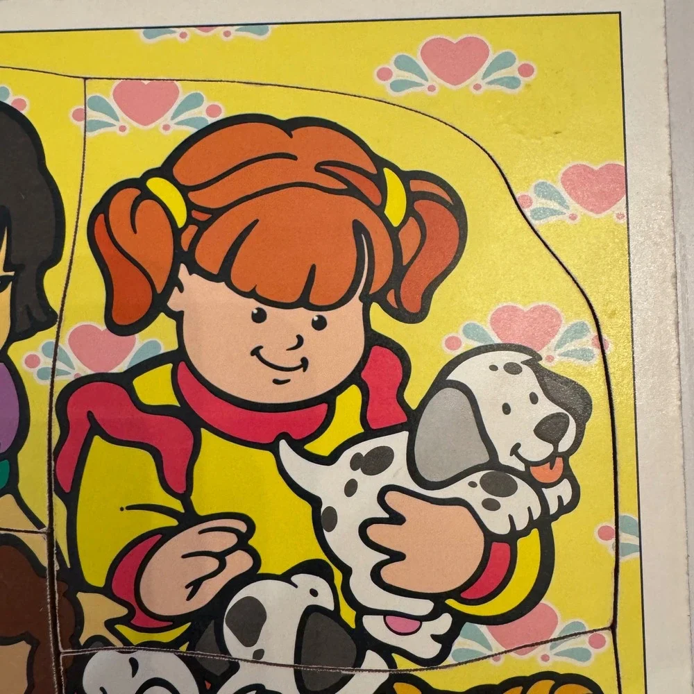 Playskool‎ 1995 Wooden Puzzle 6 Pieces Kids Children Boy Girl Puppies Dog 186-16